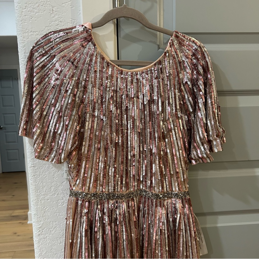 NWT Mac Duggal 4913M Rose Pink Sequin Embellished Gown - Picture 5 of 10